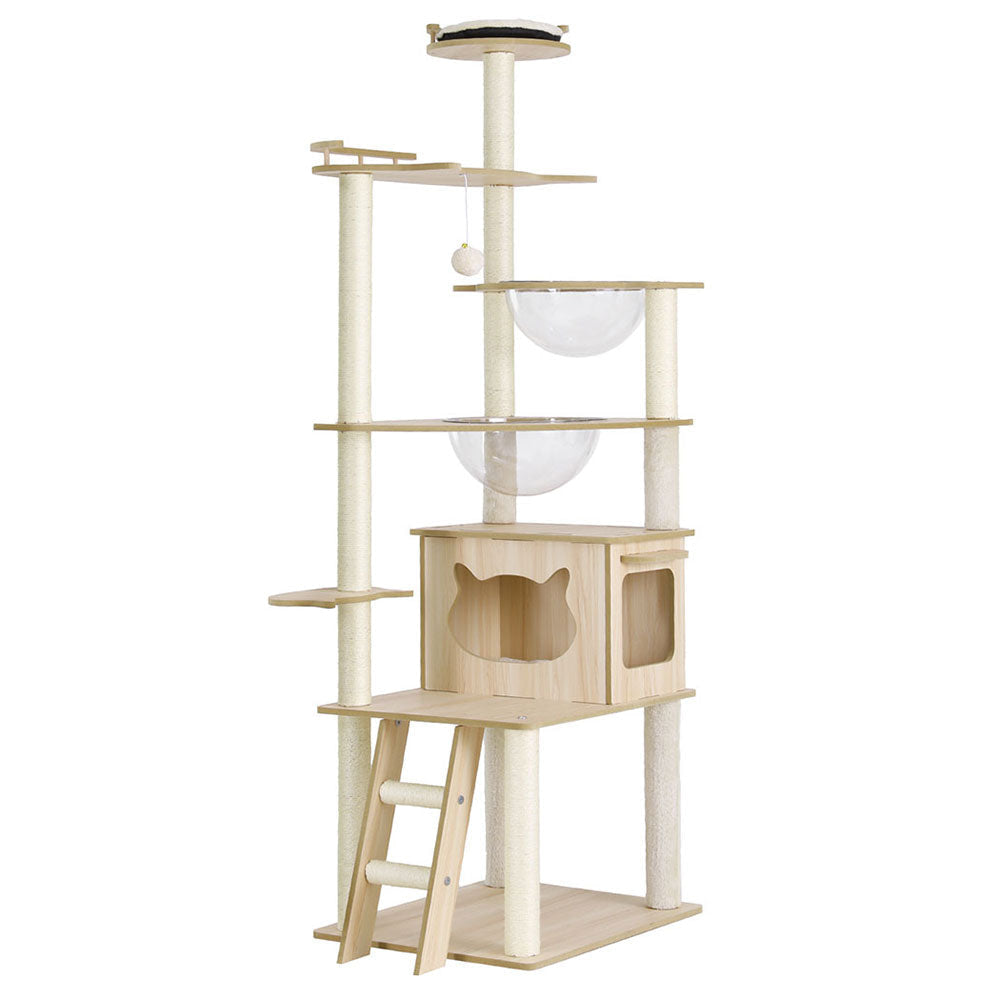 Cat Tree Tower Scratching Post Scratcher 174cm Wood Bed Condo House Ladder Cares Fast shipping On sale