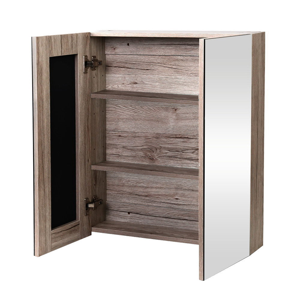 Cefito Bathroom Mirror Cabinet Vanity Medicine Shave Wooden Natural 600mm x720mm Fast shipping On sale