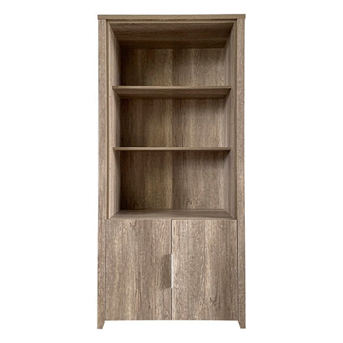Celo 3-Tier Bookcase Display Shelf Storage Cabinet W/ 2-Doors - Oak Fast shipping On sale
