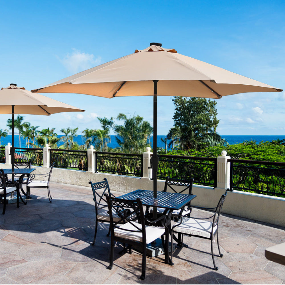 Centra 3M LED Outdoor Umbrella Base Stand Khaki Decor Fast shipping On sale