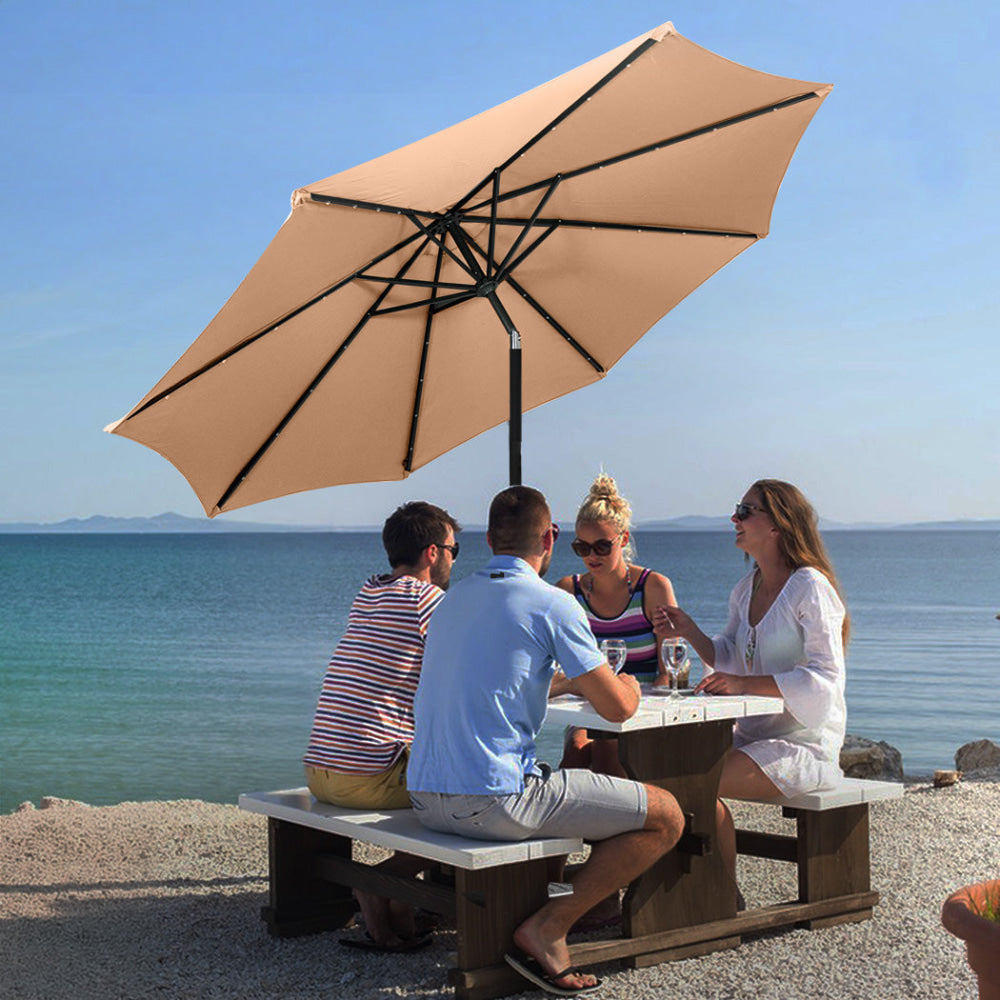 Centra 3M LED Outdoor Umbrella Base Stand Khaki Decor Fast shipping On sale