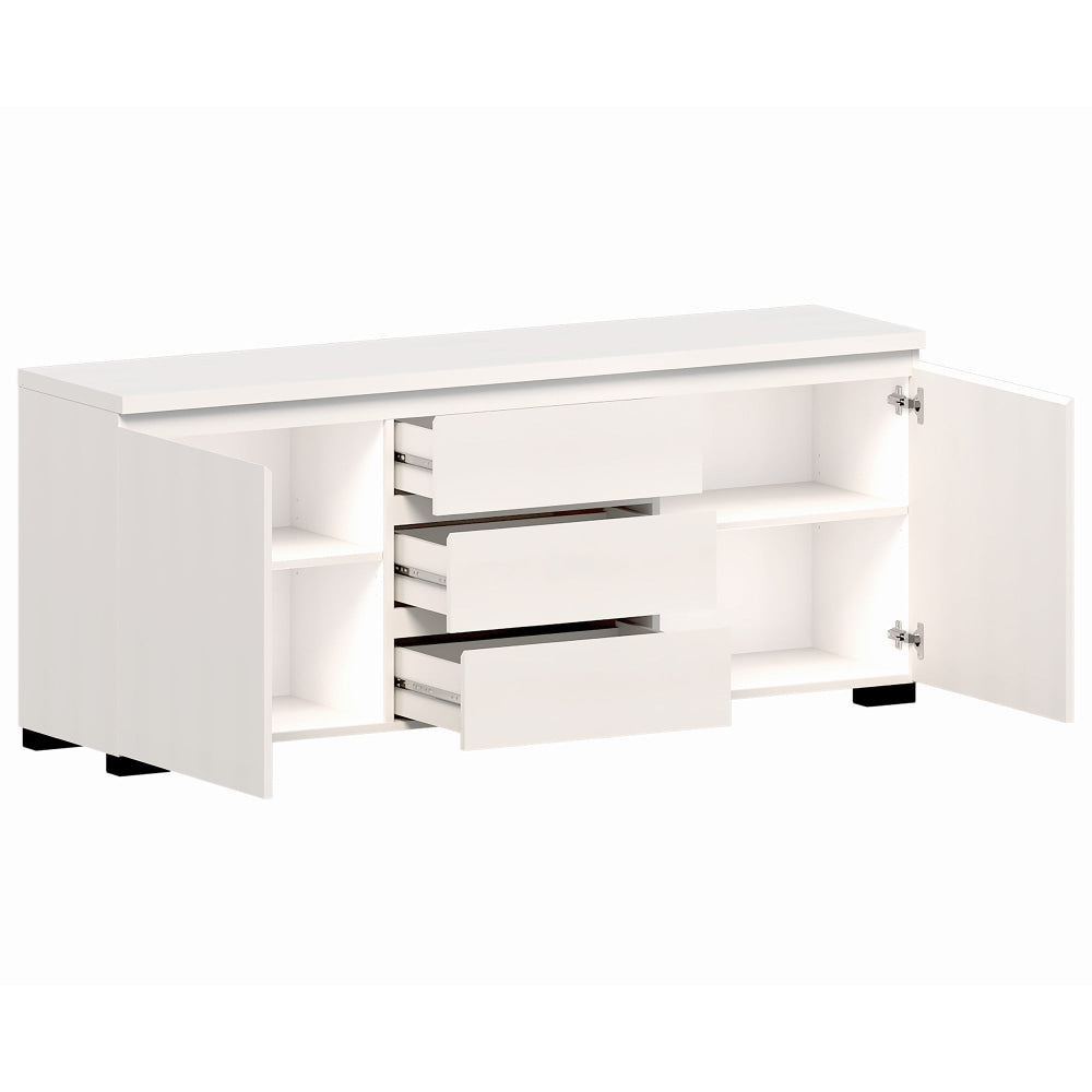 Charles Lowline Buffet Unit Sideboard Storage Cabinet W/ 2-Door 3-Drawer White & Fast shipping On sale