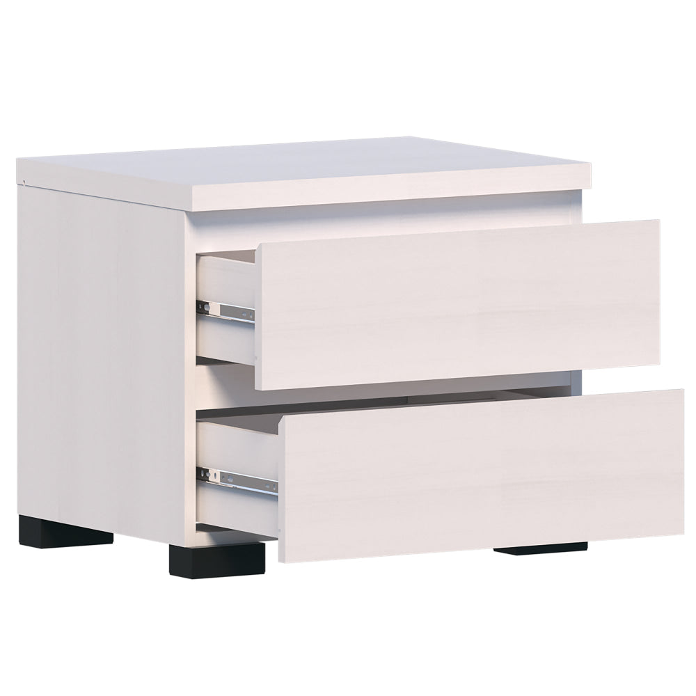 Charles Modern Wooden 2-Drawer Nightstand Bedside Table White Fast shipping On sale