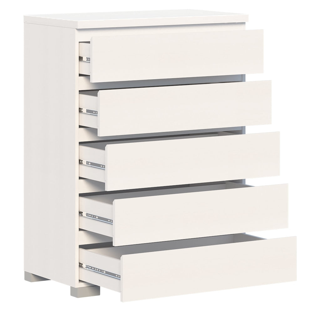 Charles Modern Wooden Chest Of 5-Drawer Tallboy Storage Cabinet White Drawers Fast shipping On sale