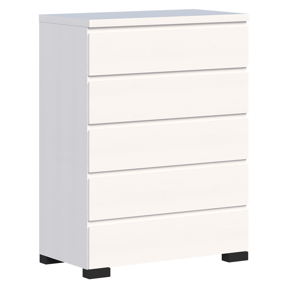 Charles Modern Wooden Chest Of 5-Drawer Tallboy Storage Cabinet White Drawers Fast shipping On sale