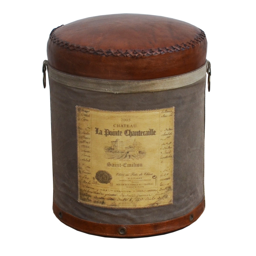 Chateau Vintage Rustic Round Foot Stool Ottoman Fast shipping On sale