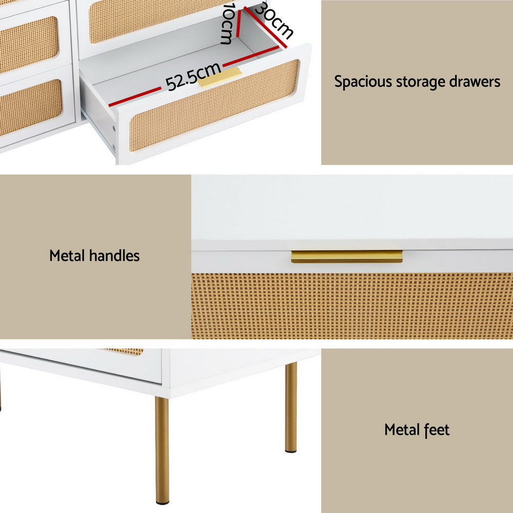 Chest of 6 Drawers Lowboy Cabinet White Of Fast shipping On sale