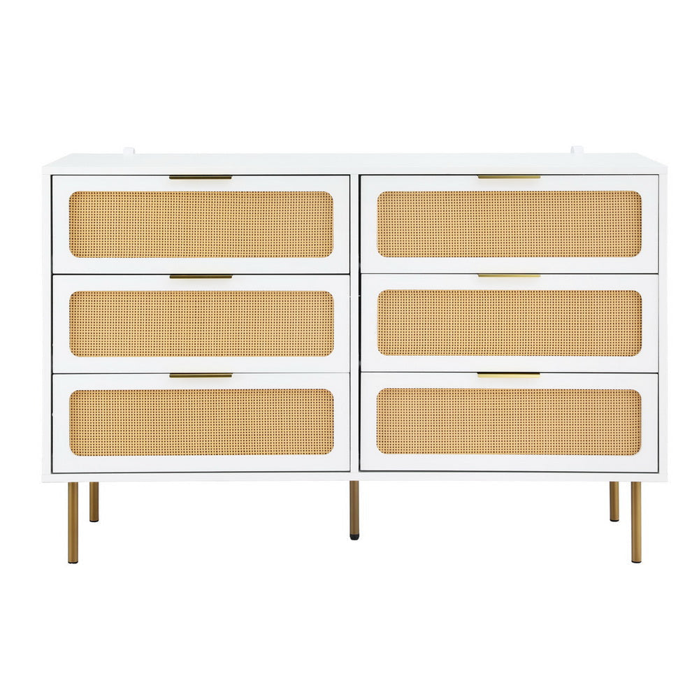 Chest of 6 Drawers Lowboy Cabinet White Of Fast shipping On sale
