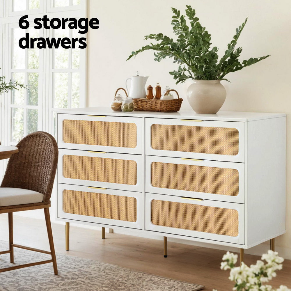 Chest of 6 Drawers Lowboy Cabinet White Of Fast shipping On sale