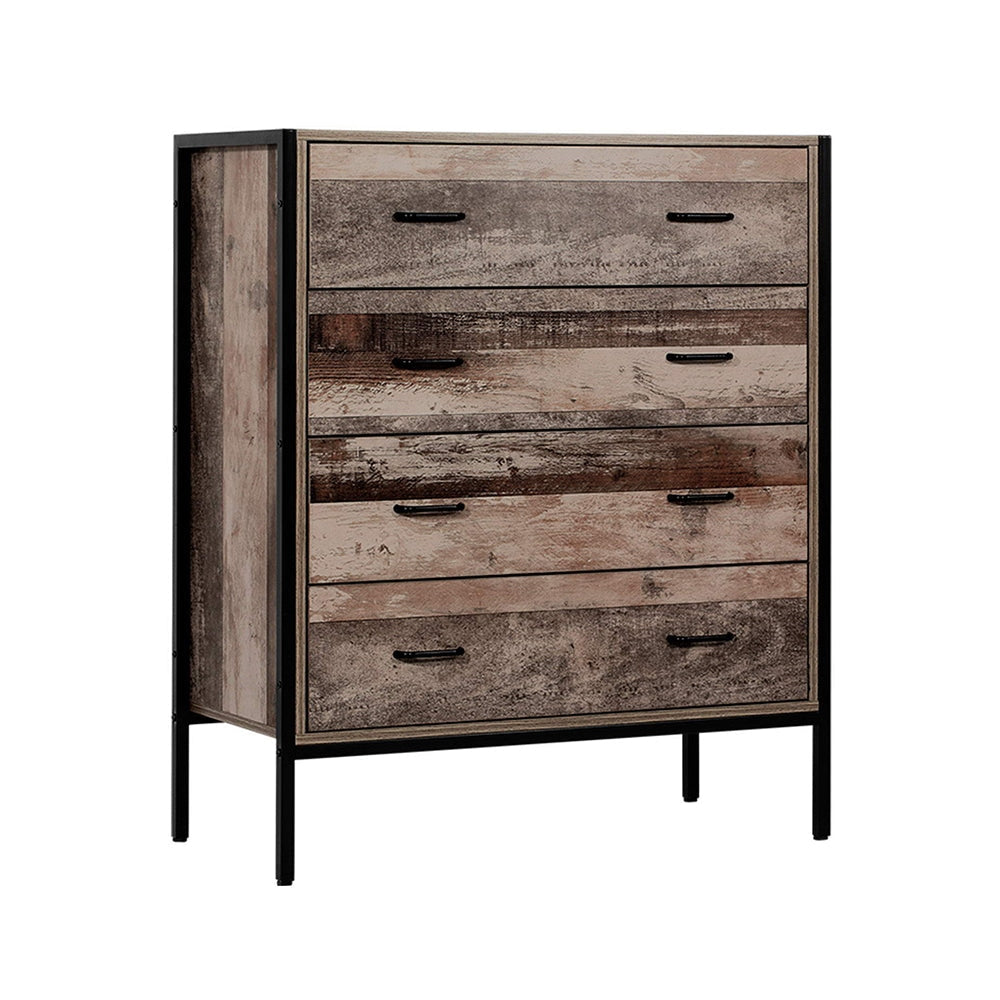 Chest of Drawers Tallboy Dresser Storage Cabinet Industrial Rustic Of Fast shipping On sale
