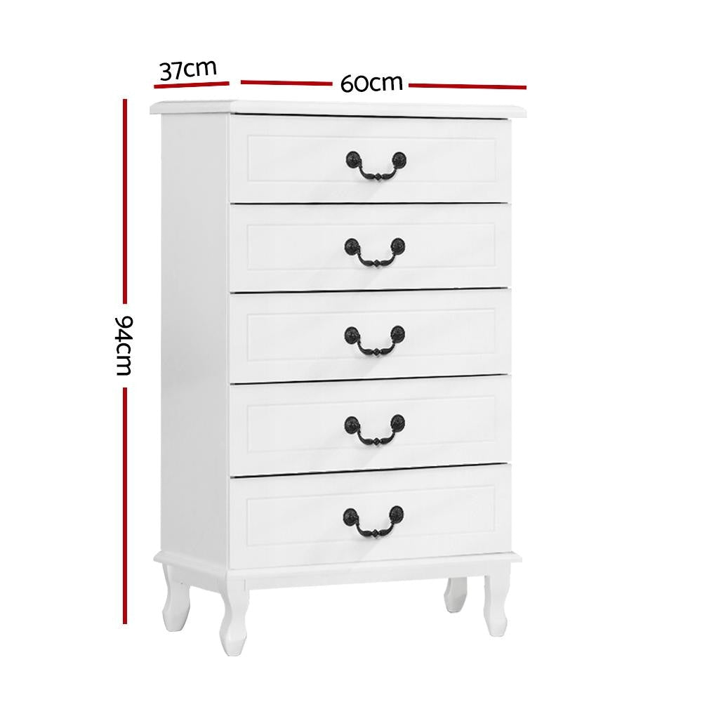 Chest of Drawers Tallboy Dresser Table Bedside Storage Cabinet Bedroom Of Fast shipping On sale