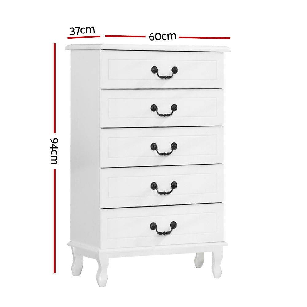 Chest of Drawers Tallboy Dresser Table Bedside Storage Cabinet Bedroom Of Fast shipping On sale