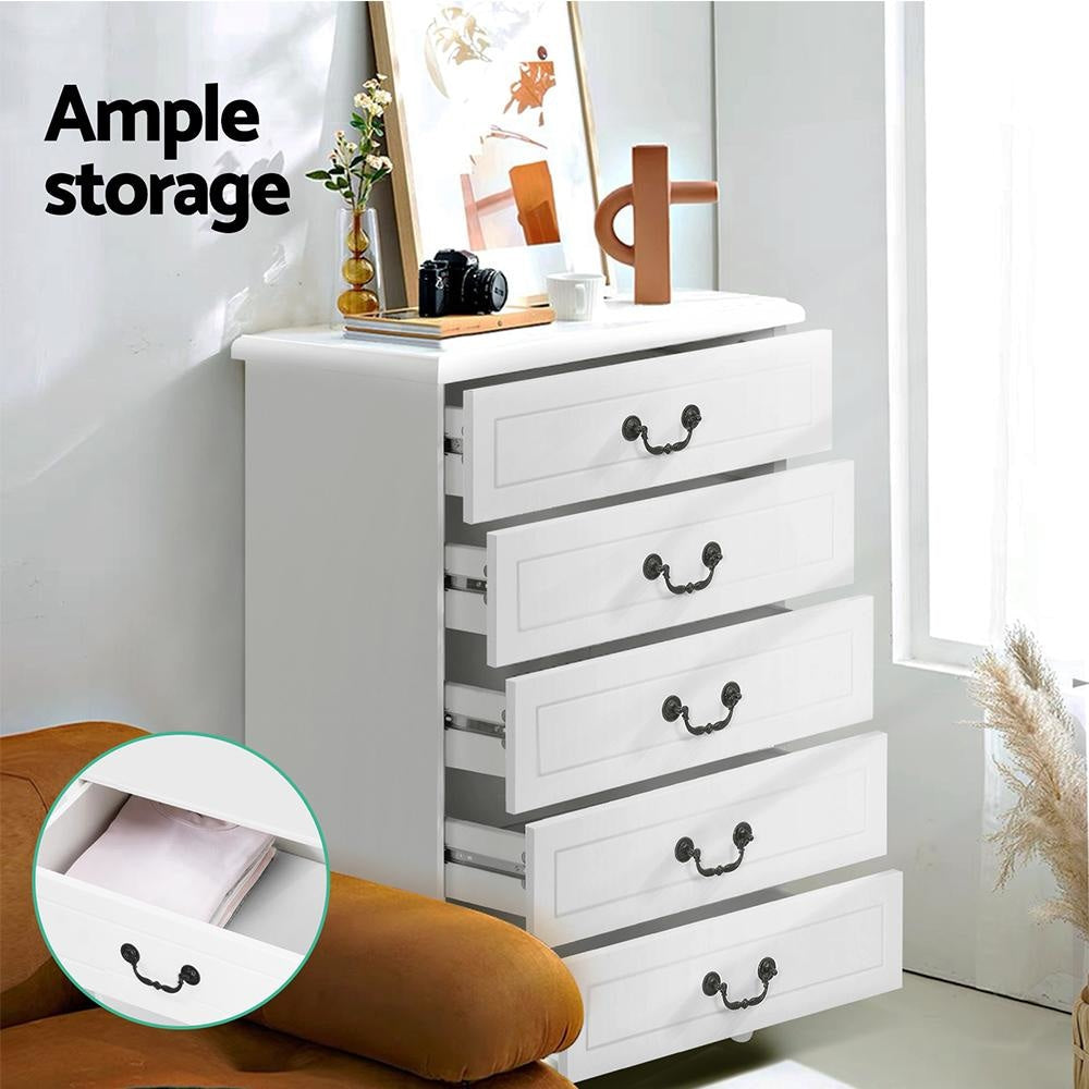 Chest of Drawers Tallboy Dresser Table Bedside Storage Cabinet Bedroom Of Fast shipping On sale
