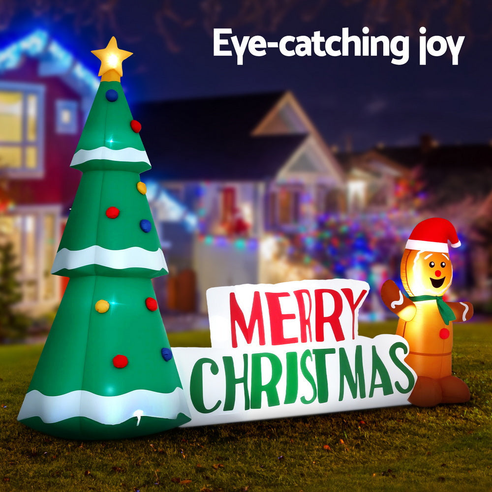 Momentous Living - Christmas Inflatable Gingerbread Man Tree LED ...