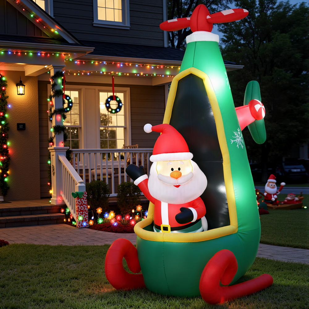 Momentous Living - Christmas Inflatable Santa in Helicopter 2.55M ...