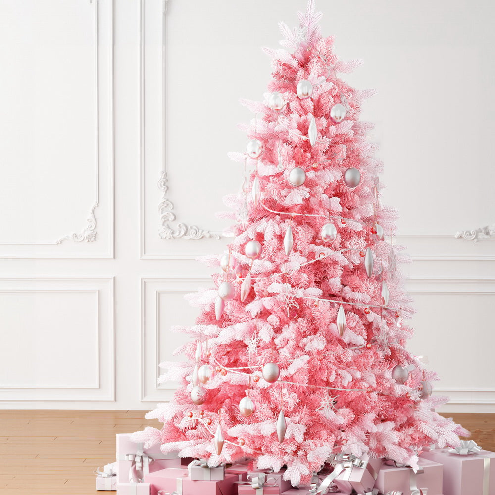 Christmas Tree 1.8m Pink Xmas Snowy Party Decor 810 Tips Fast shipping On sale