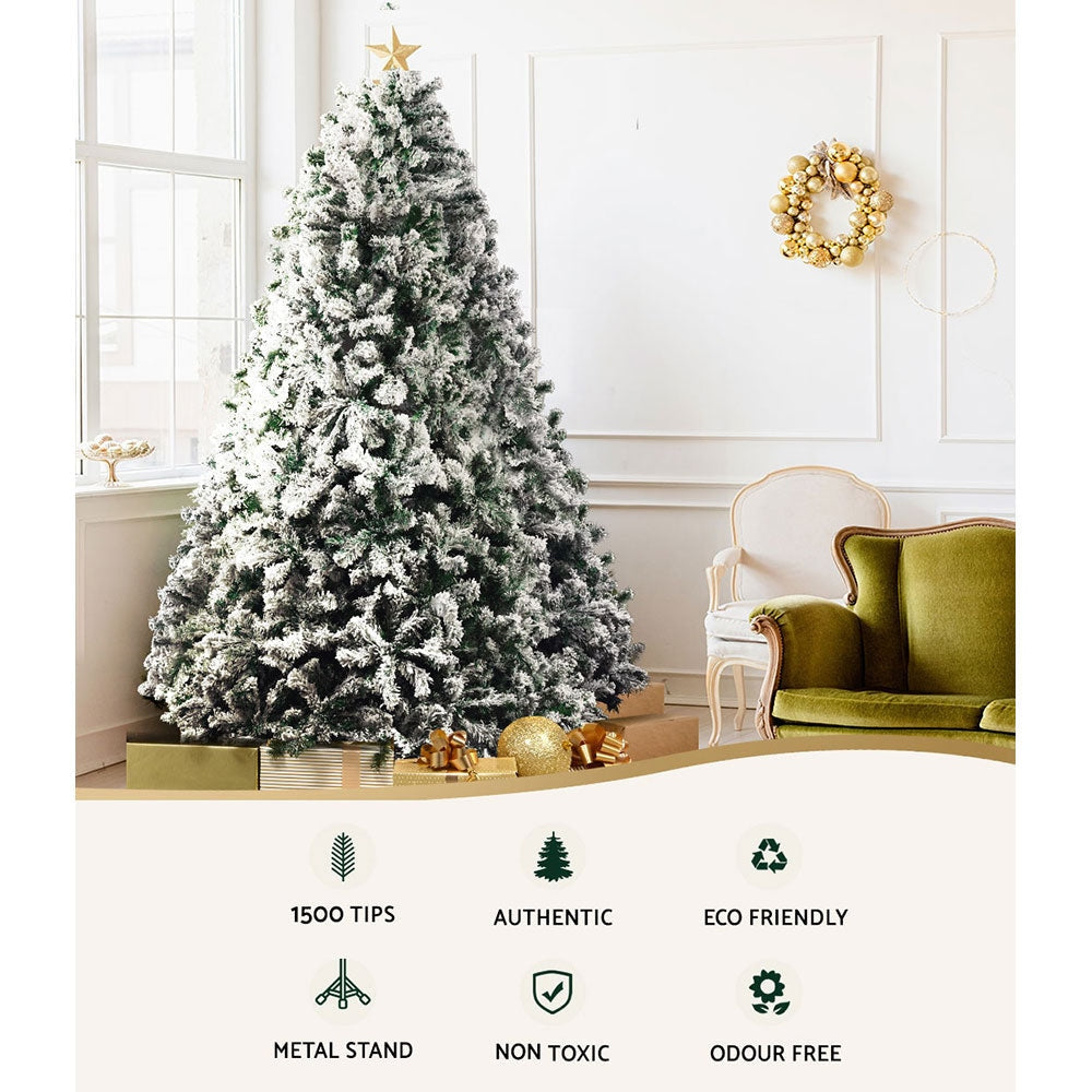 Christmas Tree 2.4M 8FT Xmas Decorations Snow Home Decor 1500 Tips Fast shipping On sale