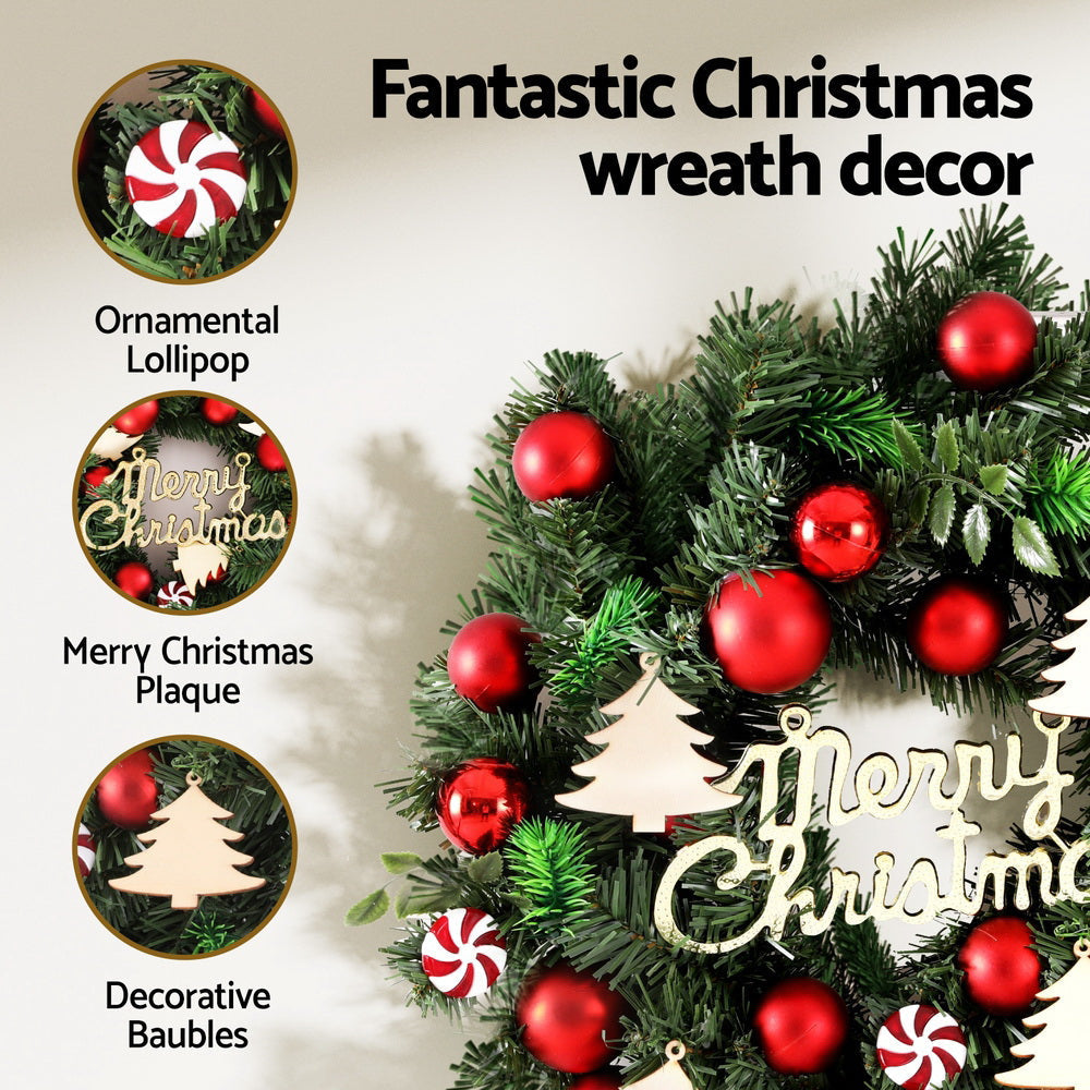 Christmas Wreath 40CM Xmas Garland Baubles Ornaments Party Decor Fast shipping On sale