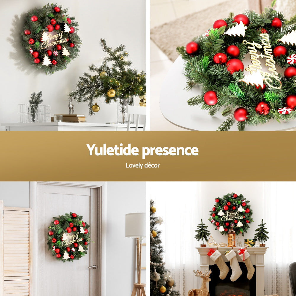 Christmas Wreath 40CM Xmas Garland Baubles Ornaments Party Decor Fast shipping On sale