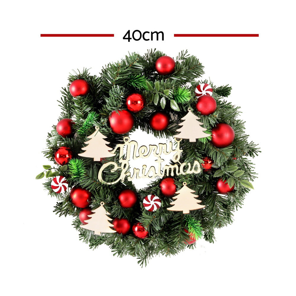 Christmas Wreath 40CM Xmas Garland Baubles Ornaments Party Decor Fast shipping On sale