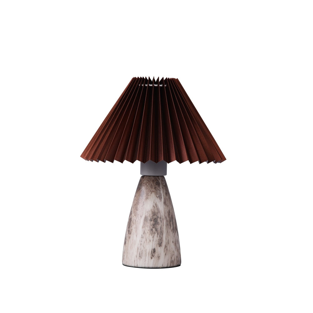 Clara Modern Classic Single Bulb Ceramic Table Lamp Light Pleated Fabric Shade - Brown Color Fast shipping On sale