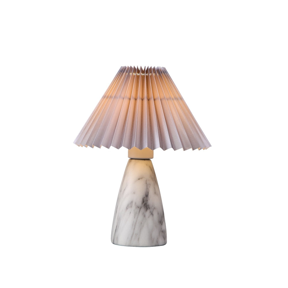 Clara Modern Classic Single Bulb Ceramic Table Lamp Light Pleated Fabric Shade - Grey Color Fast shipping On sale