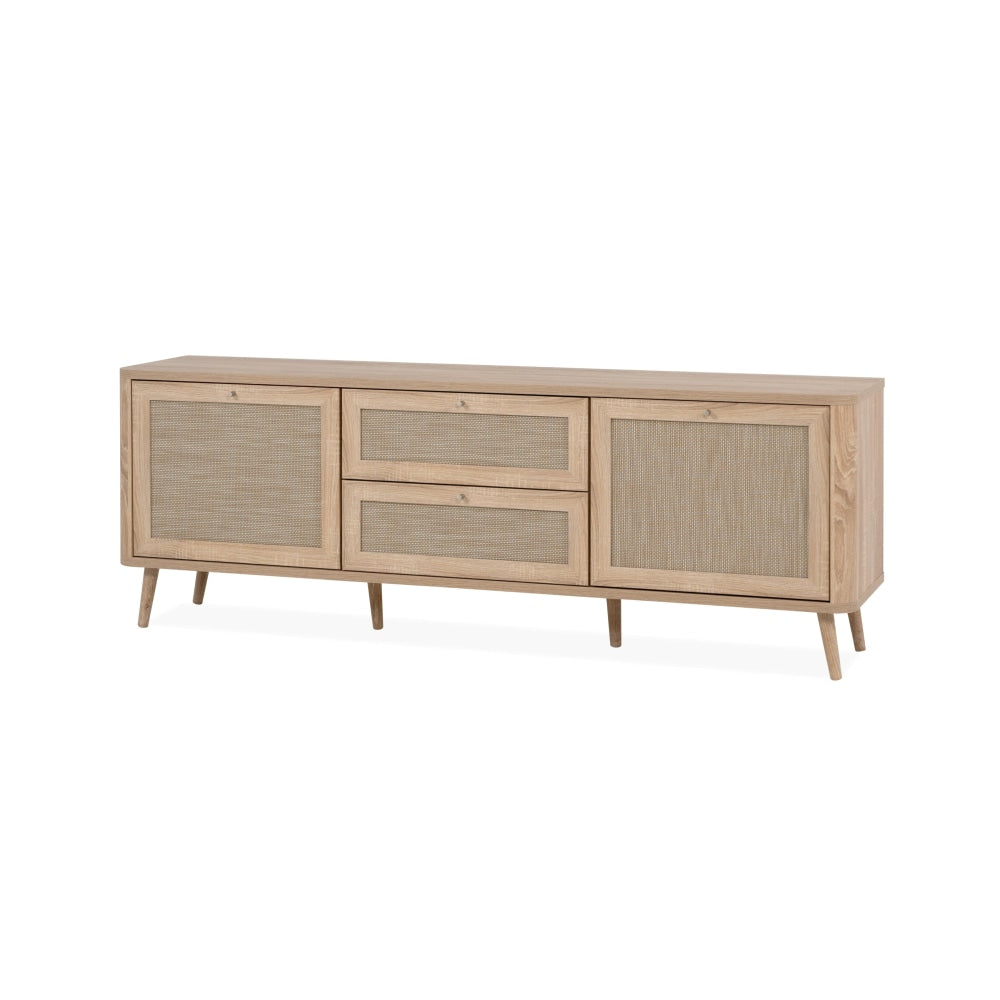 Cliff Lowline Wooden TV Stand Entertainment Unit 2-Doors 2-Drawers Oak Fast shipping On sale