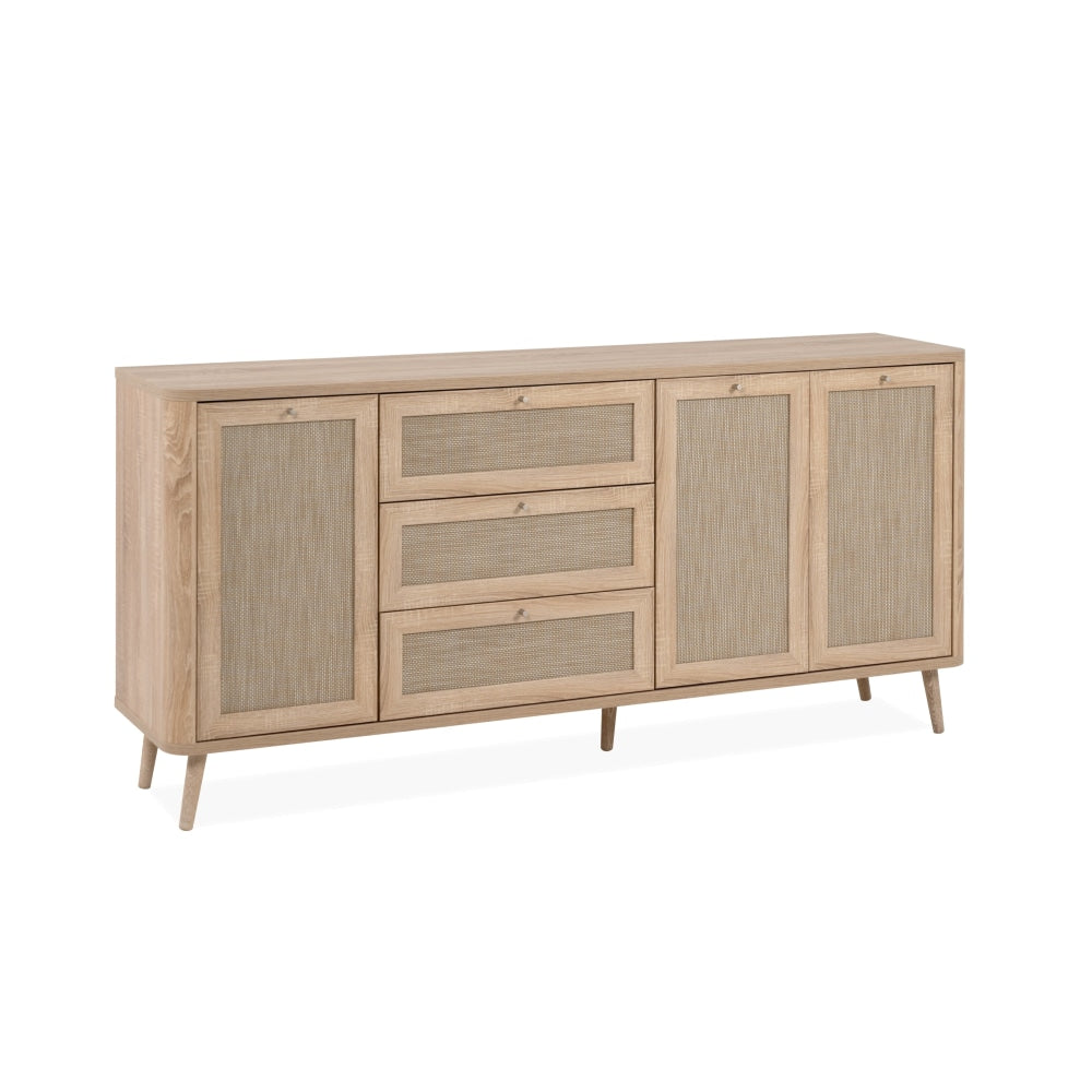 Cliff Wooden Buffet Unit Sideboard Storage Cabinet 3-Doors 3-Drawers Oak & Fast shipping On sale