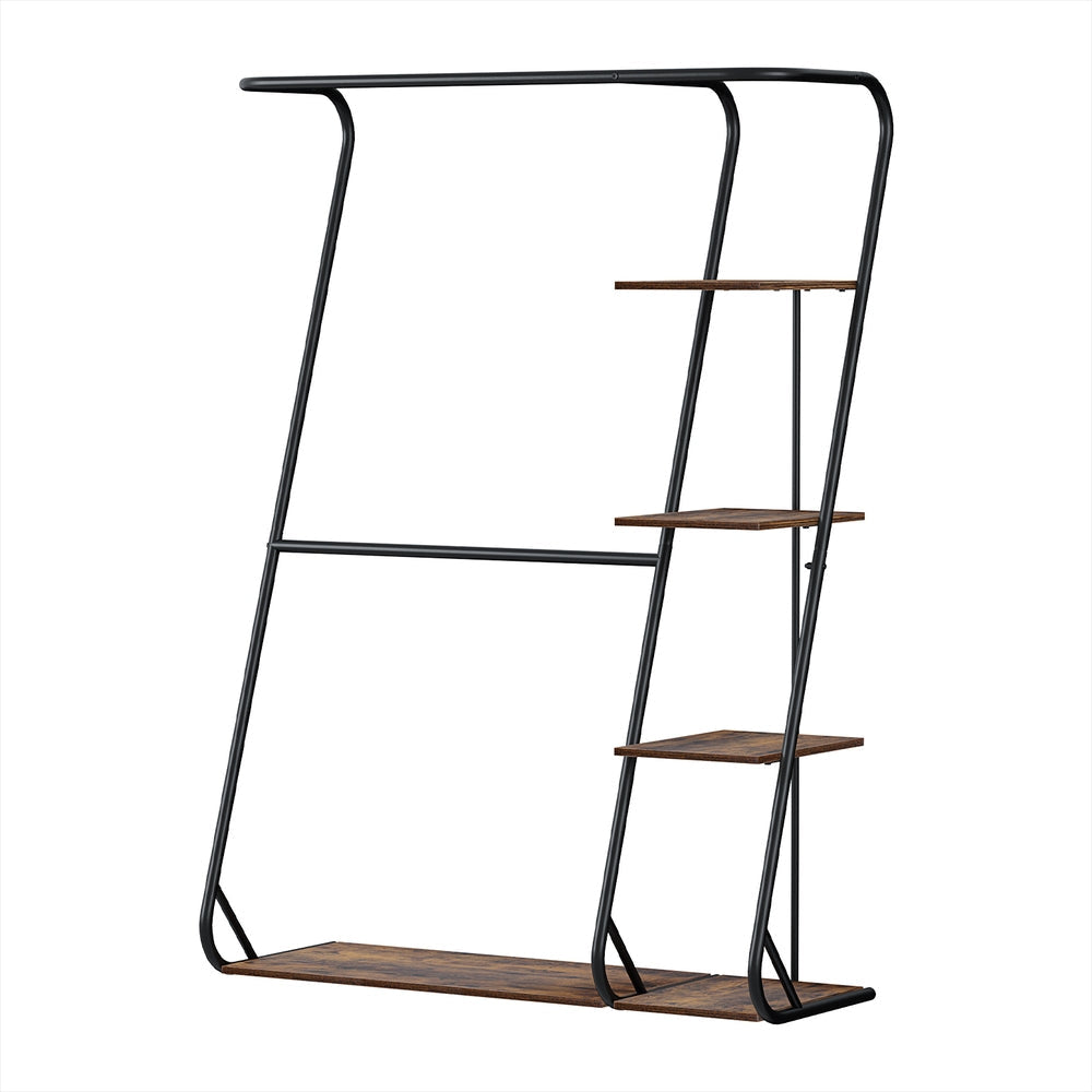 Clothes Rack Coat Stand 172cm 4-Tier Walnut Fast shipping On sale