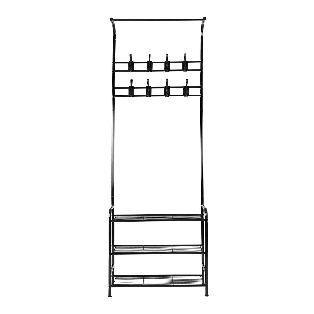 Clothes Rack Coat Stand Garment Portable Hanger Airer Organiser Shoe Storage Metal Black Fast shipping On sale