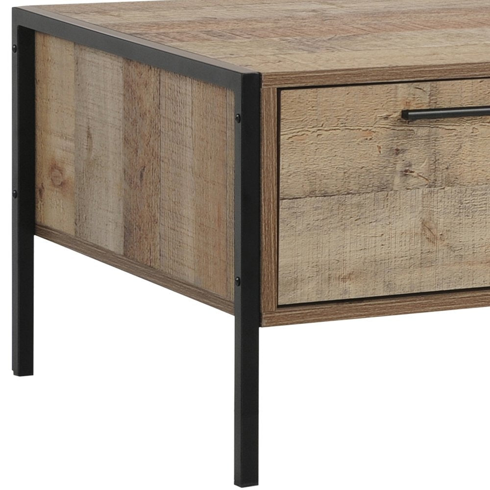 Coffee Table 2 Drawers Particle Board Storage in Oak Colour Fast shipping On sale