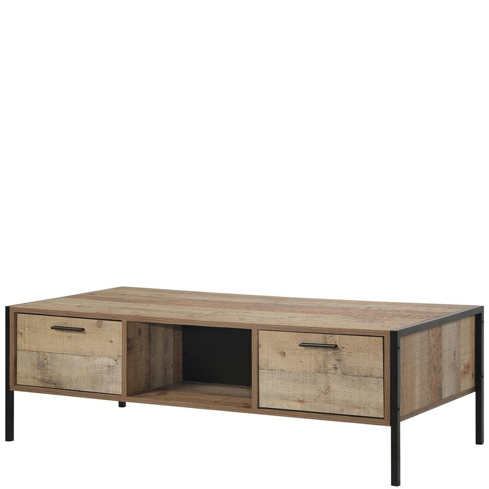 Coffee Table 2 Drawers Particle Board Storage in Oak Colour Fast shipping On sale