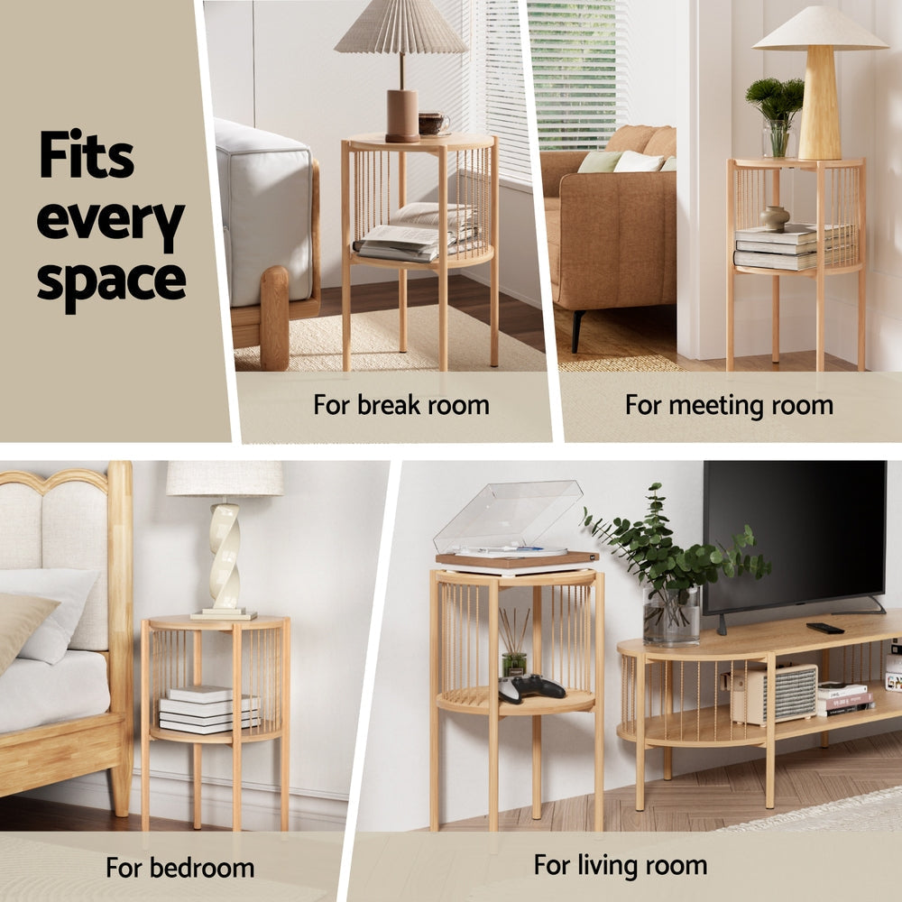 Coffee Table 2-Tier Round Wood Fast shipping On sale