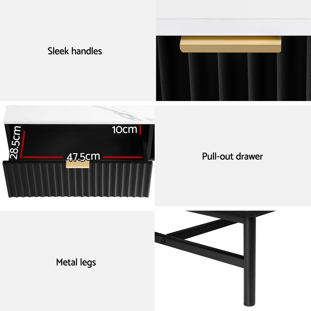 Coffee Table Drawer Storage Shelf Black Fast shipping On sale