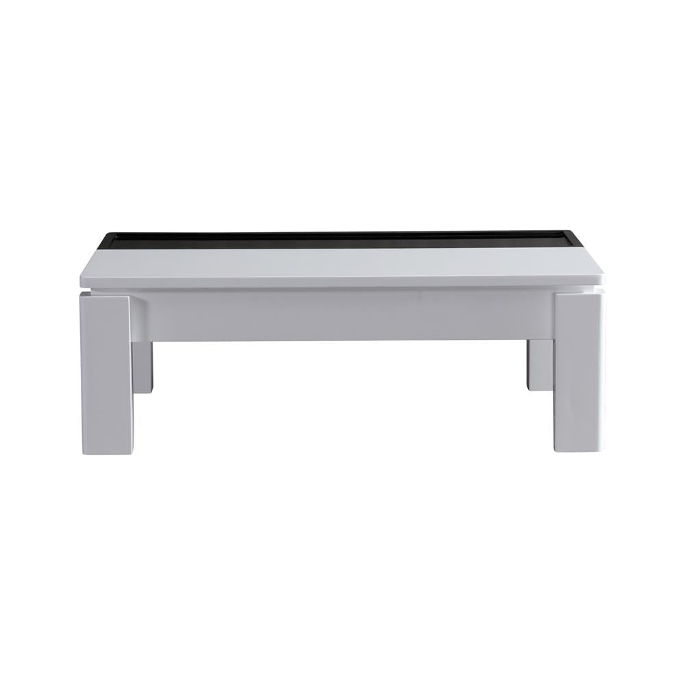 Coffee Table High Gloss Finish Lift Up Top MDF Black & White Colour Interior Storage Fast shipping On sale