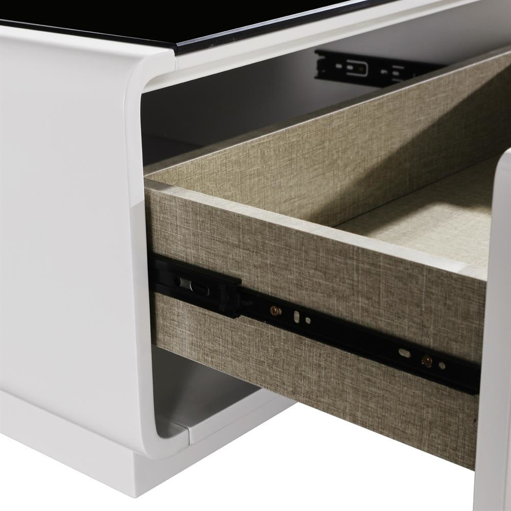 Coffee Table High Gloss Finish MDF Black & White Colour with 2 Drawers Storage Fast shipping On sale