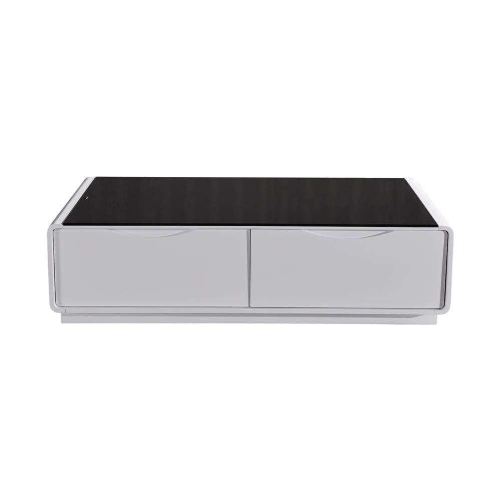 Coffee Table High Gloss Finish MDF Black & White Colour with 2 Drawers Storage Fast shipping On sale