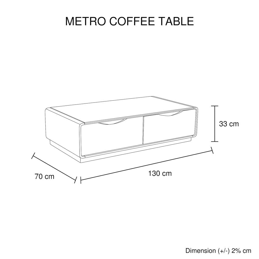 Coffee Table High Gloss Finish MDF Black & White Colour with 2 Drawers Storage Fast shipping On sale