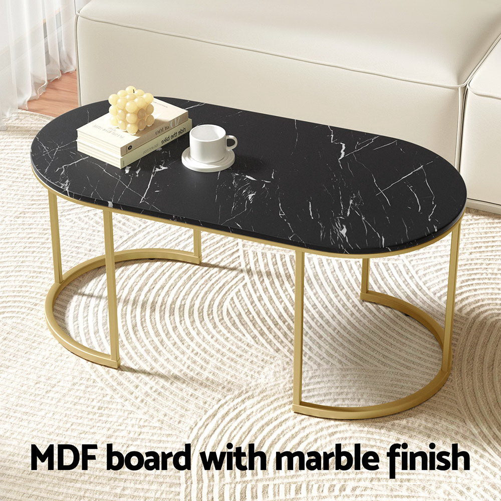 Coffee Table Marble Effect Black Fast shipping On sale