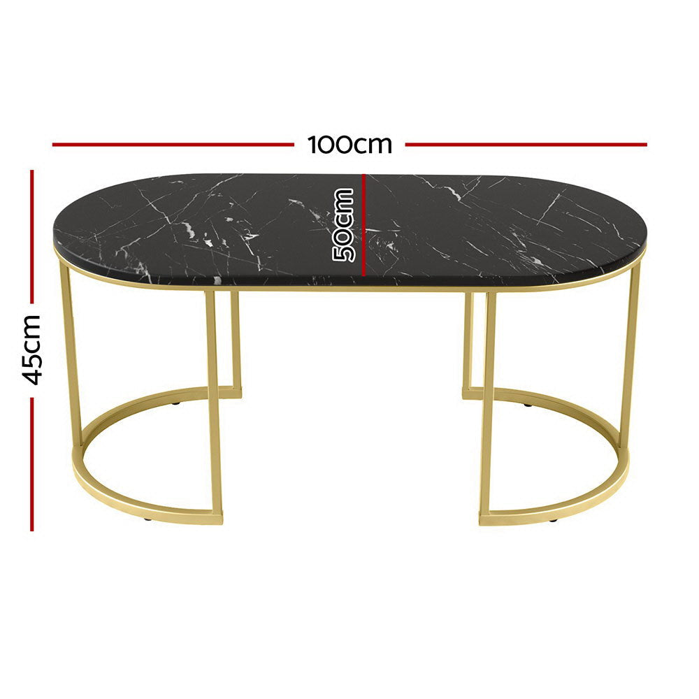 Coffee Table Marble Effect Black Fast shipping On sale