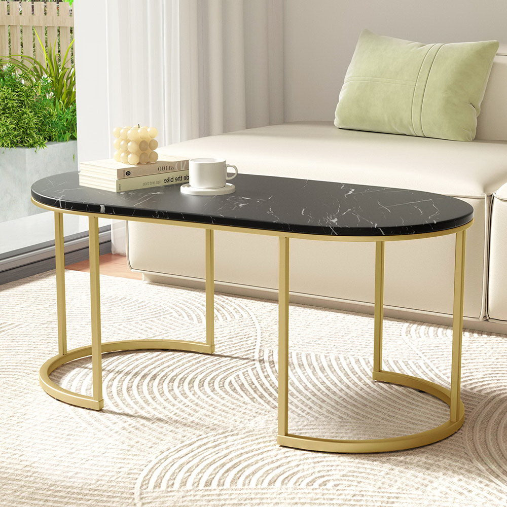 Coffee Table Marble Effect Black Fast shipping On sale