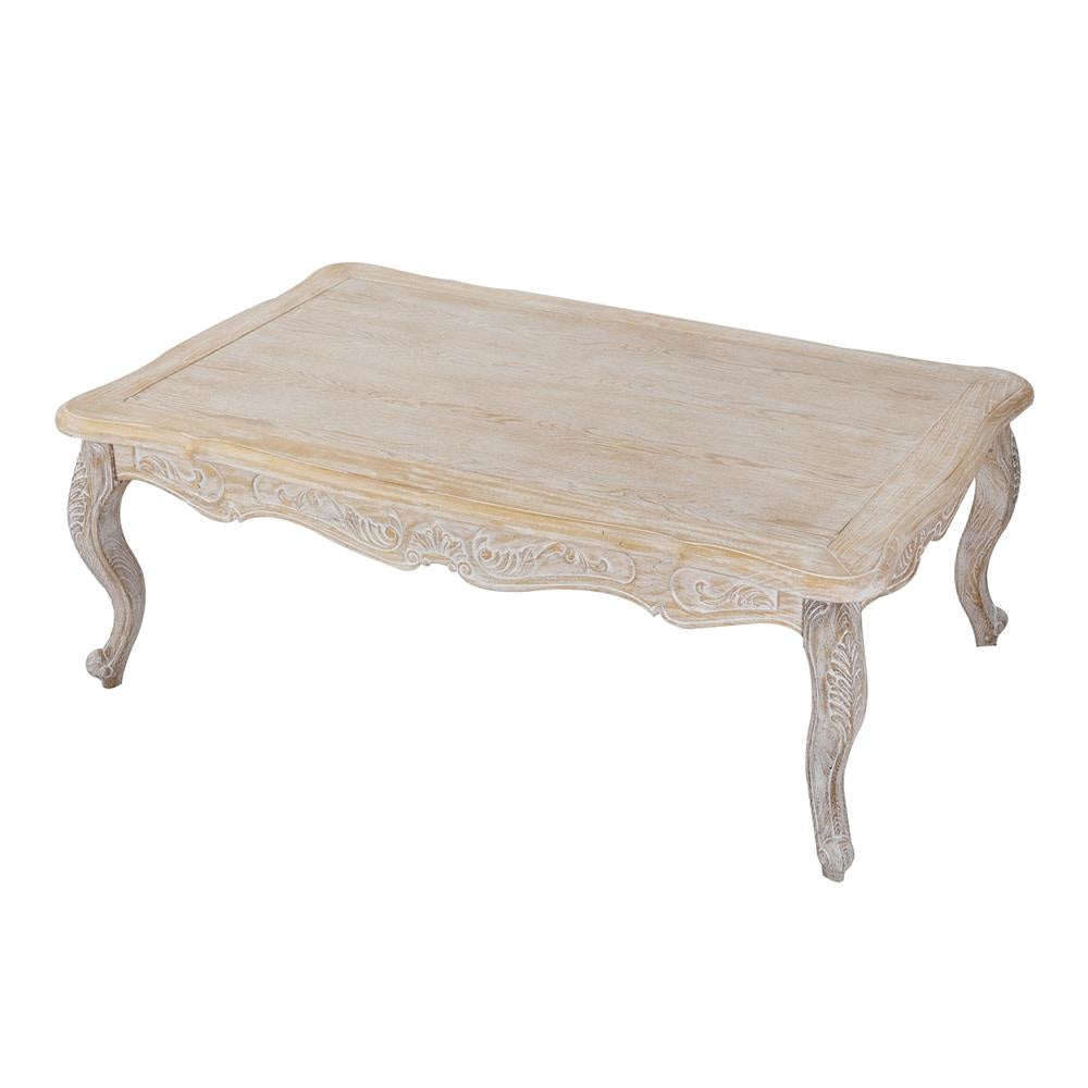 Coffee Table Oak Wood Plywood Veneer White Washed Finish Fast shipping On sale