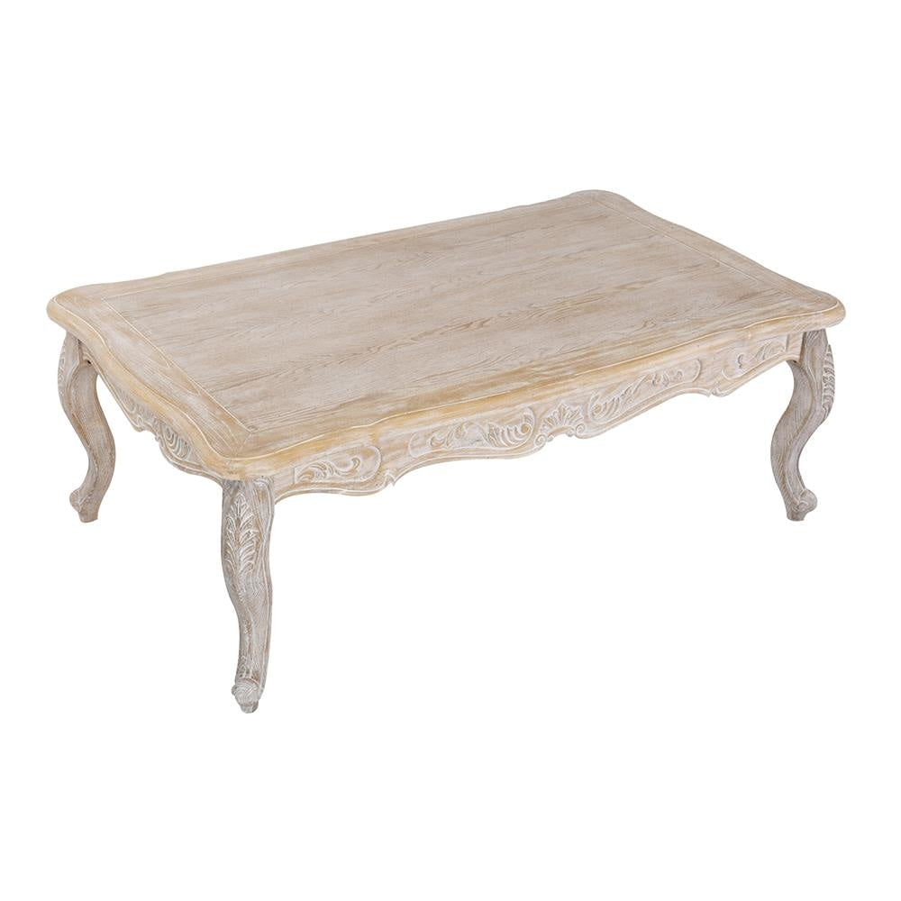 Coffee Table Oak Wood Plywood Veneer White Washed Finish Fast shipping On sale