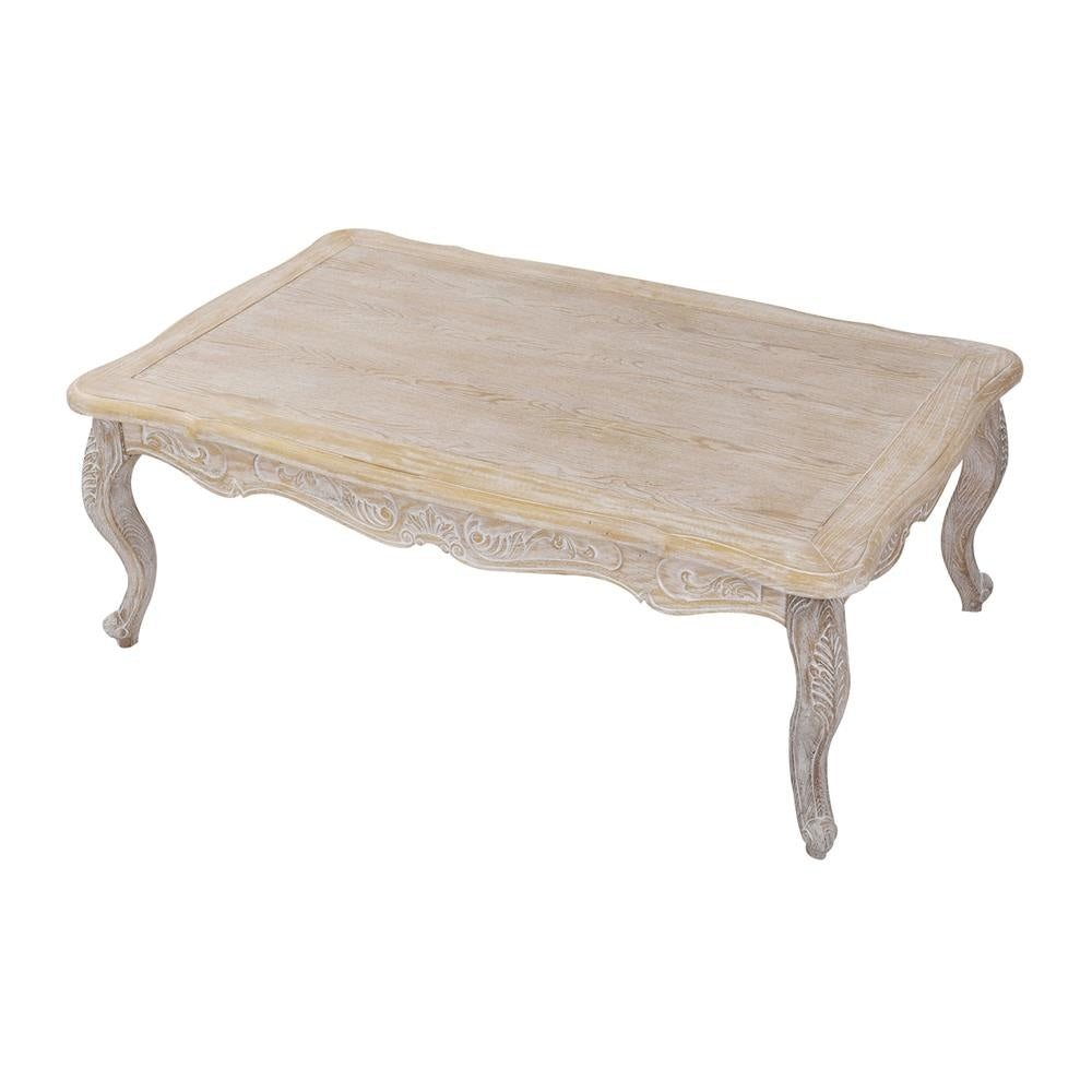 Coffee Table Oak Wood Plywood Veneer White Washed Finish Fast shipping On sale