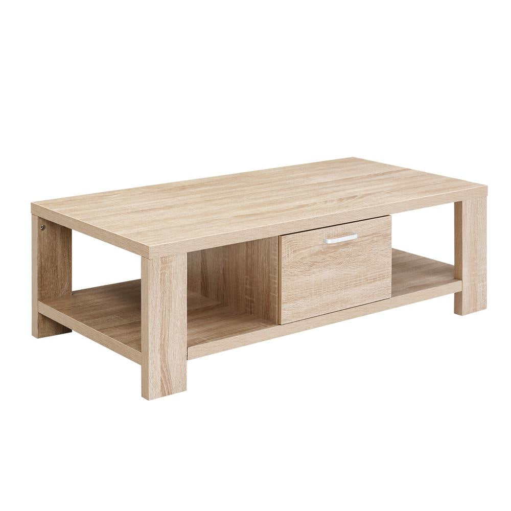 Coffee Table Wooden Shelf Storage Drawer Living Furniture Thick Tabletop Fast shipping On sale