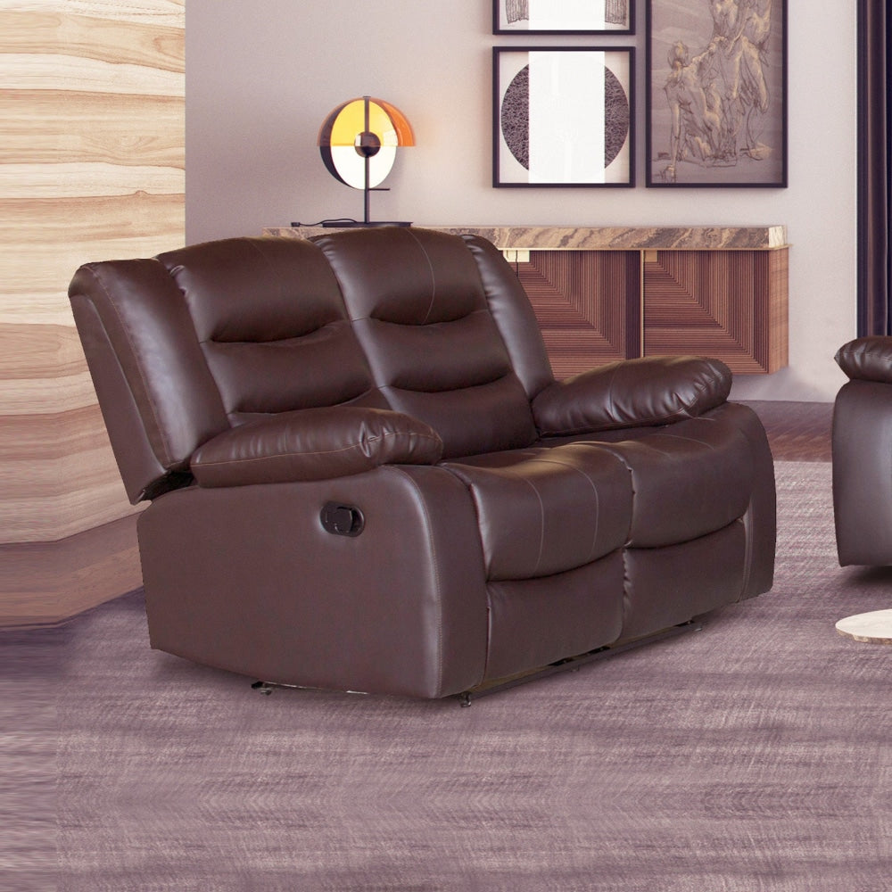 Colson 2 - Seater Faux Leather Recliner Sofa Lounge Couch - Brown Color Chair Fast shipping On sale