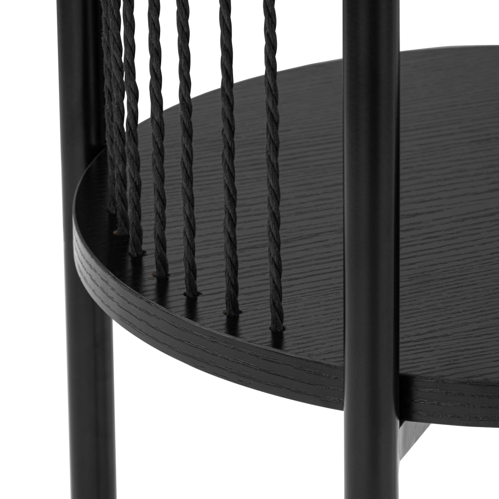 Connell Modern Round Wooden End Lamp Side Table - Black Fast shipping On sale