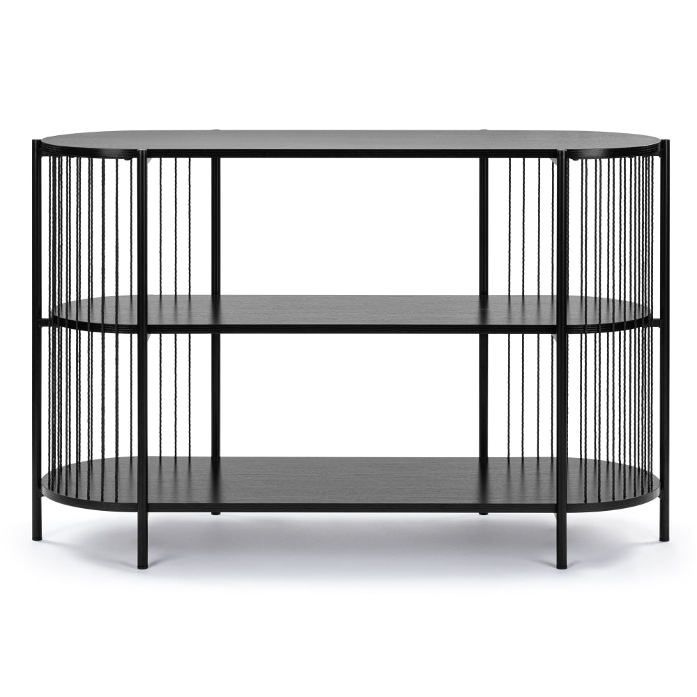 Connell Modern Sideboard Buffet Unit W/ 3- Open Shelf Oval - Black & Fast shipping On sale