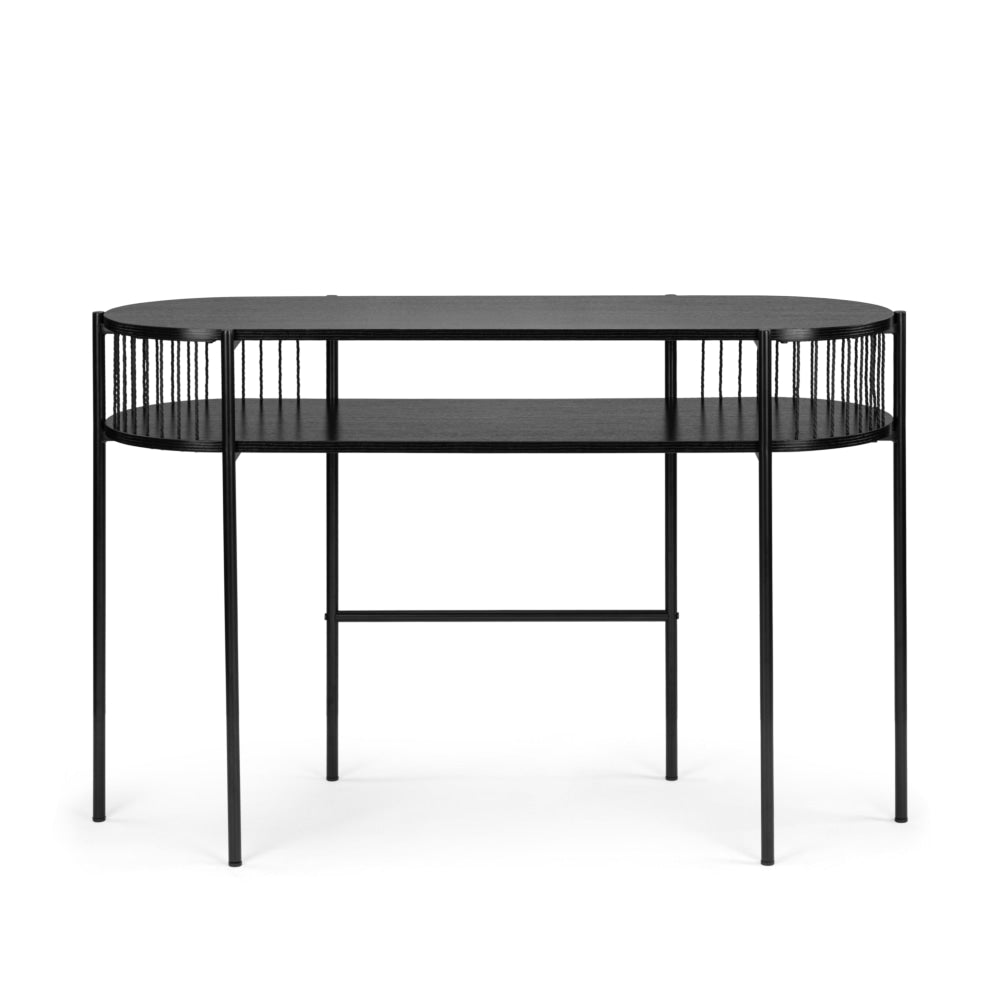 Connell Modern Wooden Hallway Console Hall Oval Table - Black Fast shipping On sale