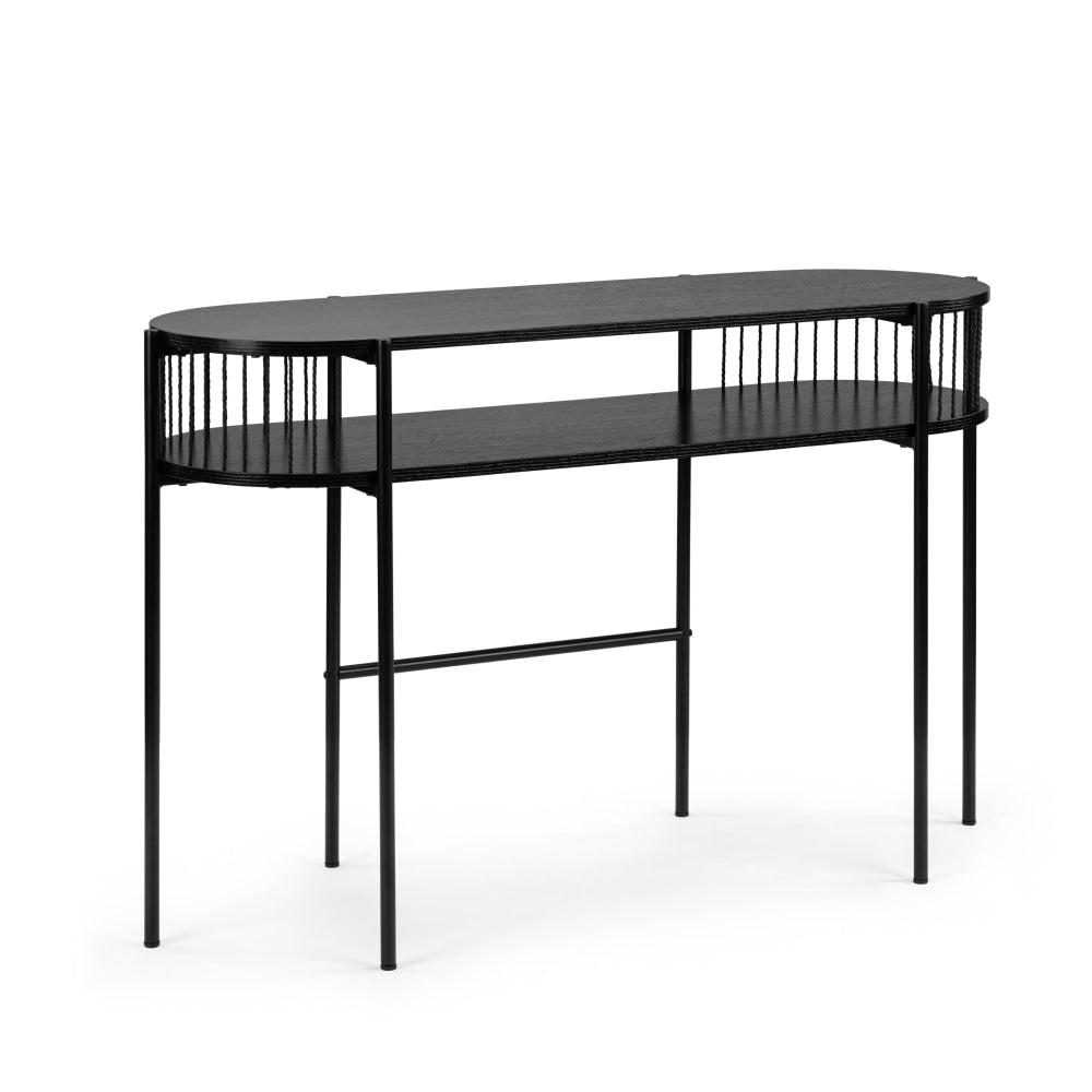 Connell Modern Wooden Hallway Console Hall Oval Table - Black Fast shipping On sale